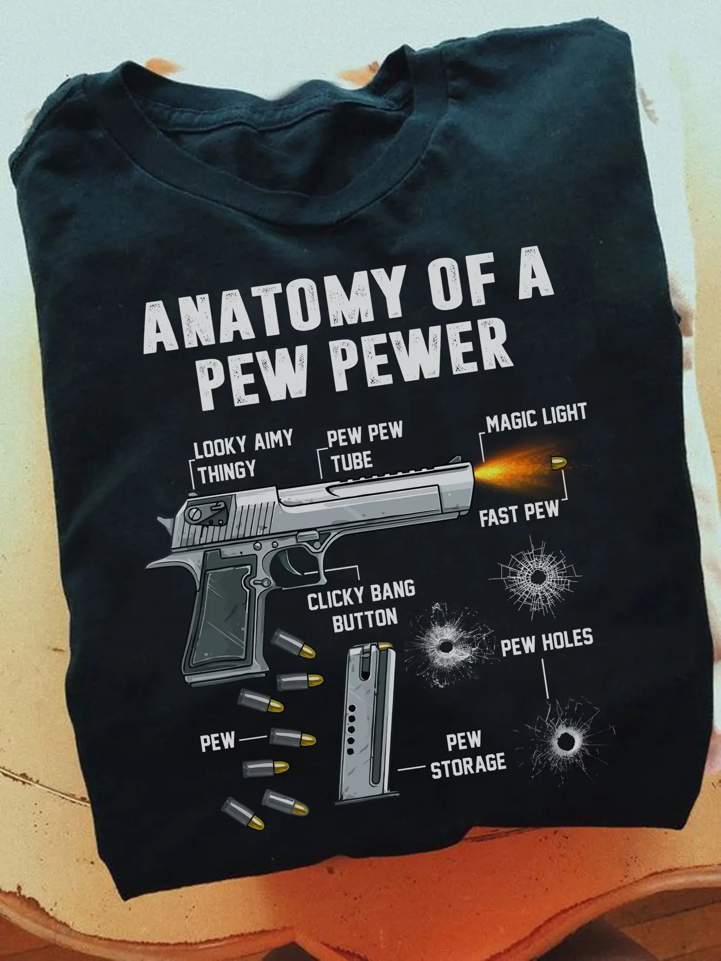 

t-shirt Anatomy of a pew pewer - Pistol - Pew pew tube Shirt Hoodie Sweatshirt - FridayStuff