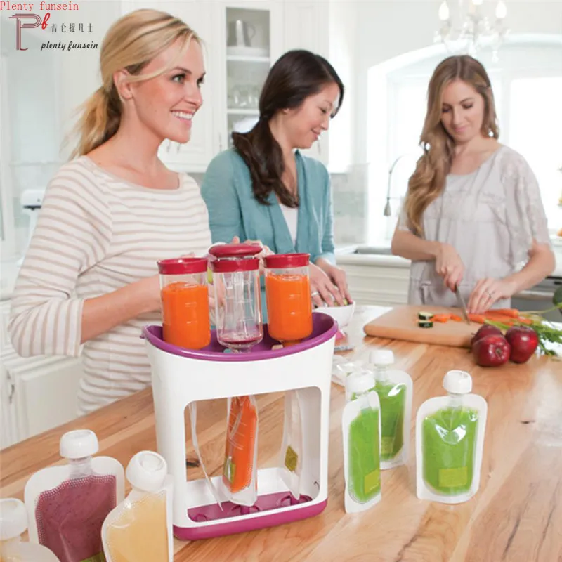 

Baby kids Squeeze Food Station Organization Storage Containers Maker Set Fruit Puree Packing Machine squeezer slicer