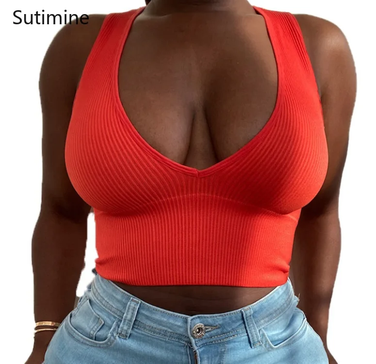 

2022 Oversize Sexy Women Tank Top Red White Black Pink Short Y2k Tops Gym Tank Top Women Cute Crop Top Women