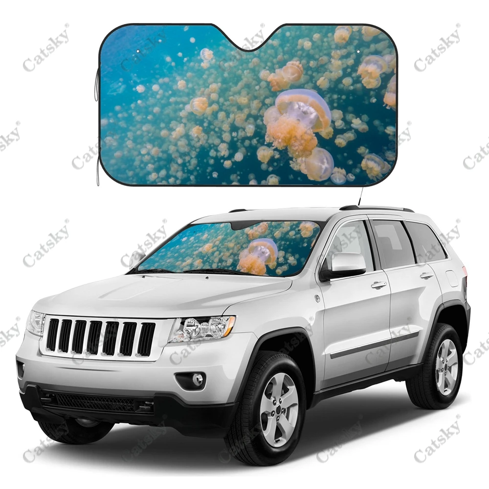 

Marine Jellyfish Pattern Car Windshield UV-proof Sunvisor,Car Windshield Sunshade Protect, Car Accessorie Window Sunshade Decor