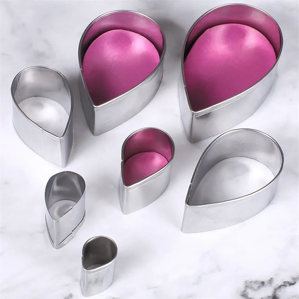 

7Pcs/set Flower Shape Heart Peony Petal Cookie Cutters Fondant Sugarcraft Biscuit Chocolate Mould DIY Cake Baking Mold