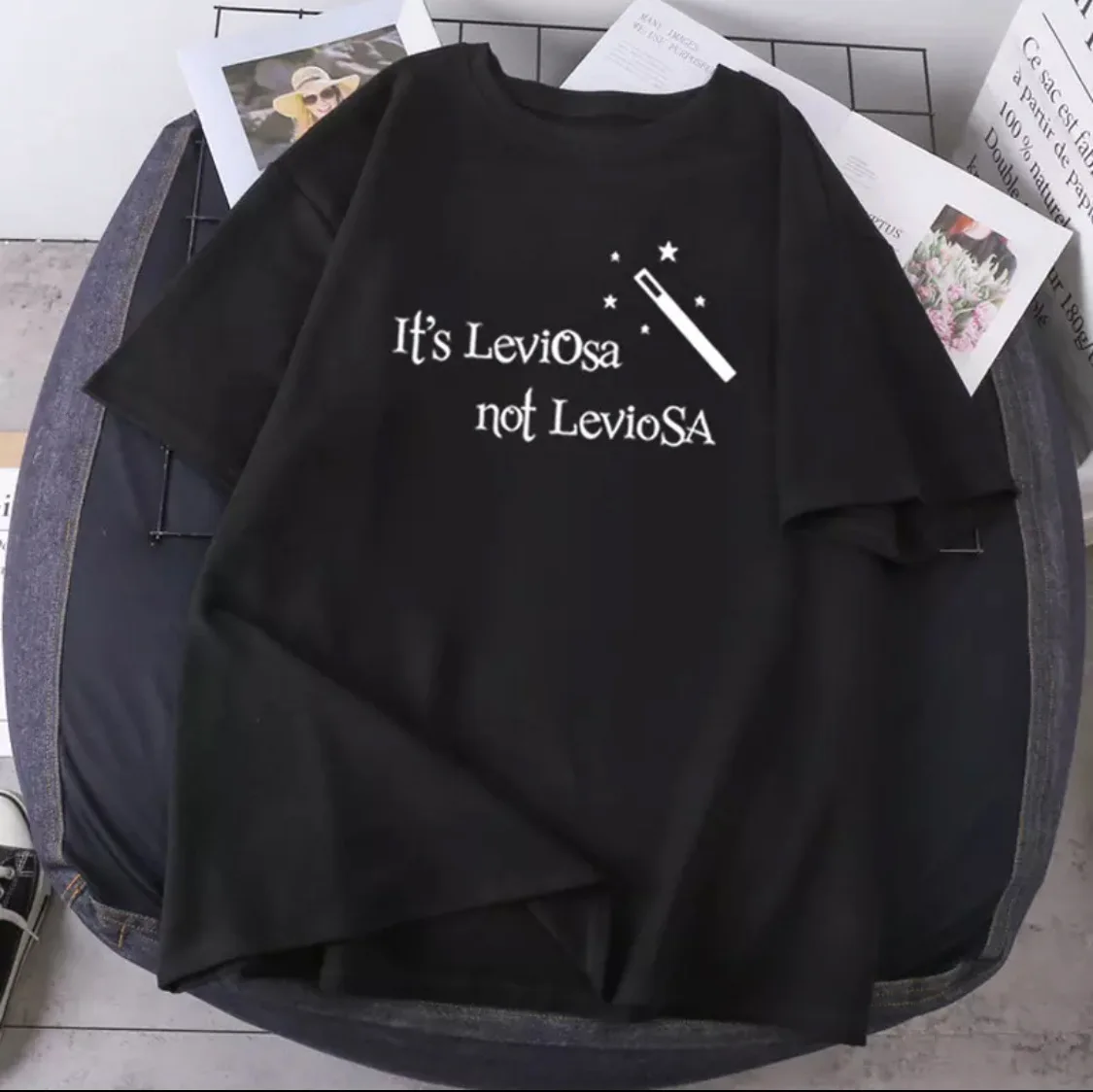 

Новинка, летняя женская одежда в стиле хип-хоп, женские футболки Leviosa Not Leviosa, модные женские футболки оверсайз с коротким рукавом
