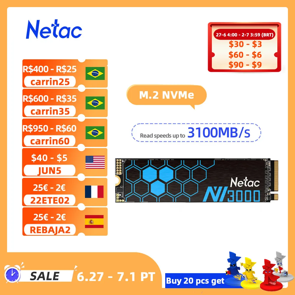 Жесткий диск Netac SSD M2 NVME 1 ТБ 250 ГБ 500 ГБ SSD M.2 2280 PCIe SSD Nmve M2, Внутренний твердотельный накопитель для ноутбука