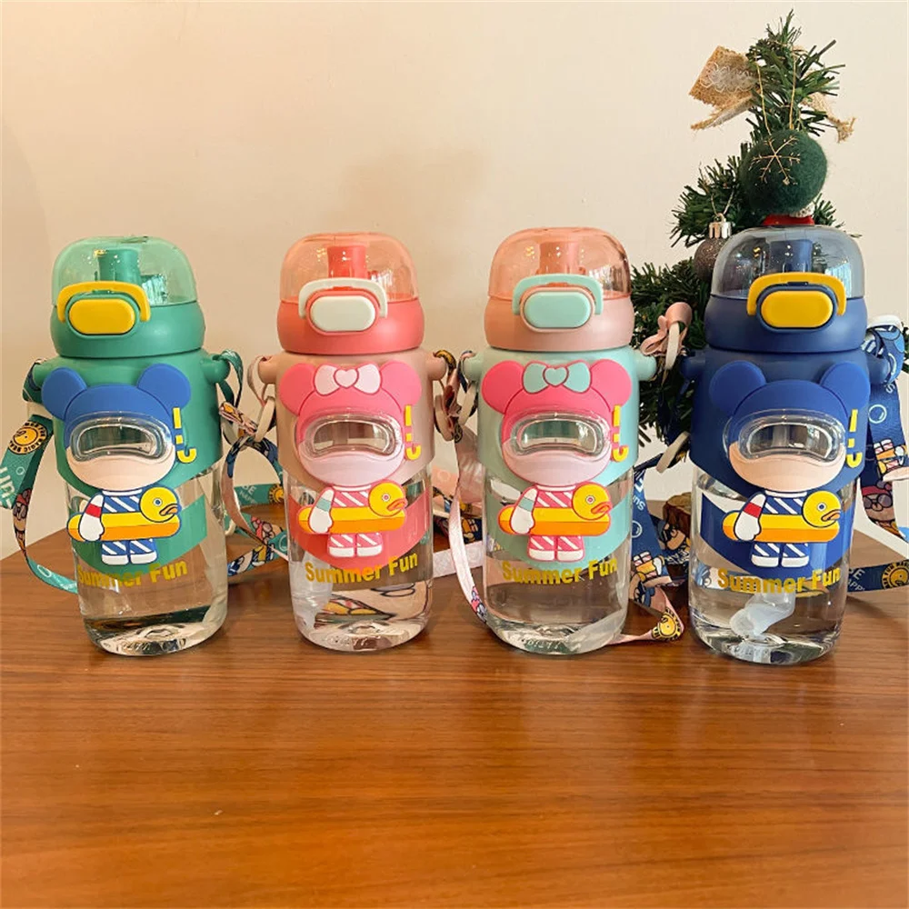 

Cartoon Straw Cup Convenient Can Carry Back Large Capacity Childrens Cartoon Straw Cup Childrens Water Cup Water Cup