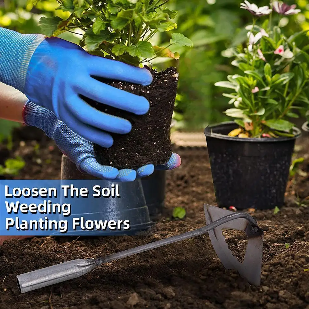 

All-steel Hardened Hollow Hoe Handheld Weeding Planting Vegetable Farm Creativity Garden Agriculture Ranch Accessories 17x34CM