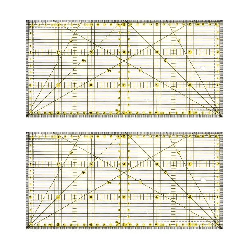 

Линейка для резки 2 шт., многофункциональная рулетка для одеяла, для творчества, дизайна одежды, рисования, резания, рукоделия, линейка, набор швейных принадлежностей 30X15 см
