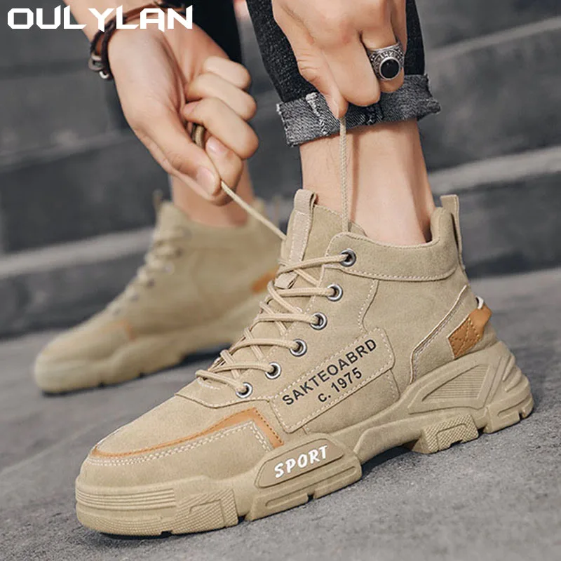 Уличная рабочая обувь Oulylan мужские ботинки Теплая мужская повседневная