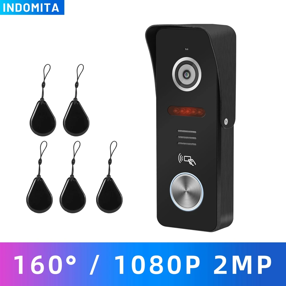 Indomita Wired Video Doorbell Outdoor Street Call Panel  for Intercom AHD 1080P 2MP Waterproof RFID 13.56MHz Unlock Night Vision