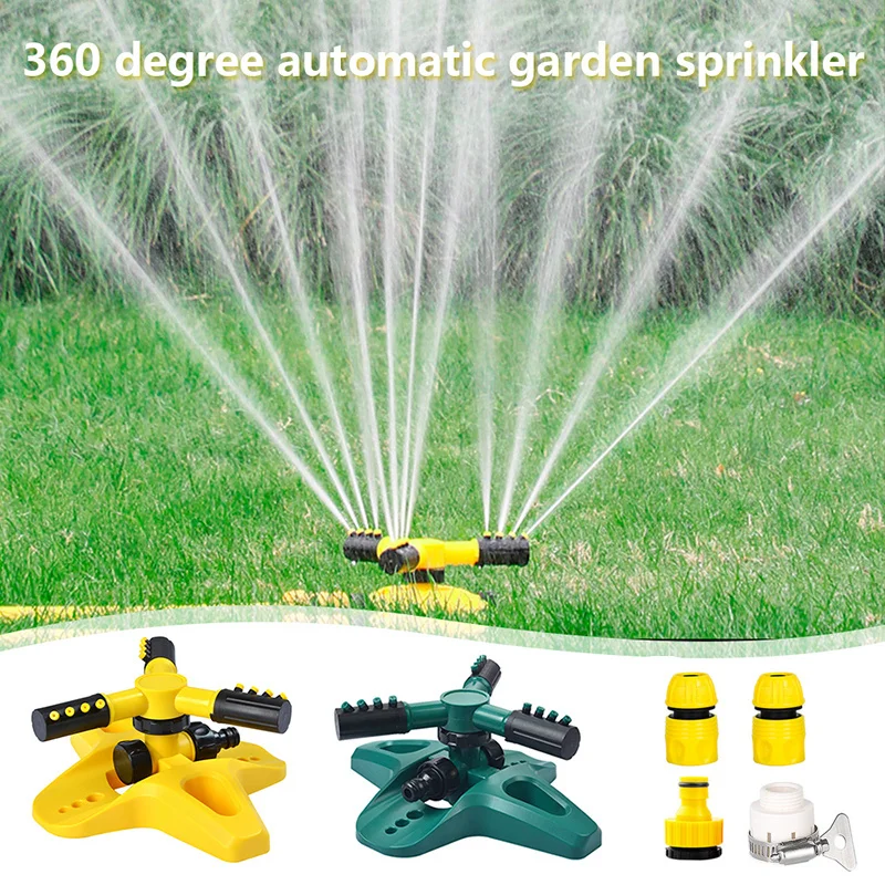 

360 Degrees Automatic Rotating Lawn Sprinkler Garden Large Area Coverage Nozzle Irrigation Plants Lawn Water Sprinklers