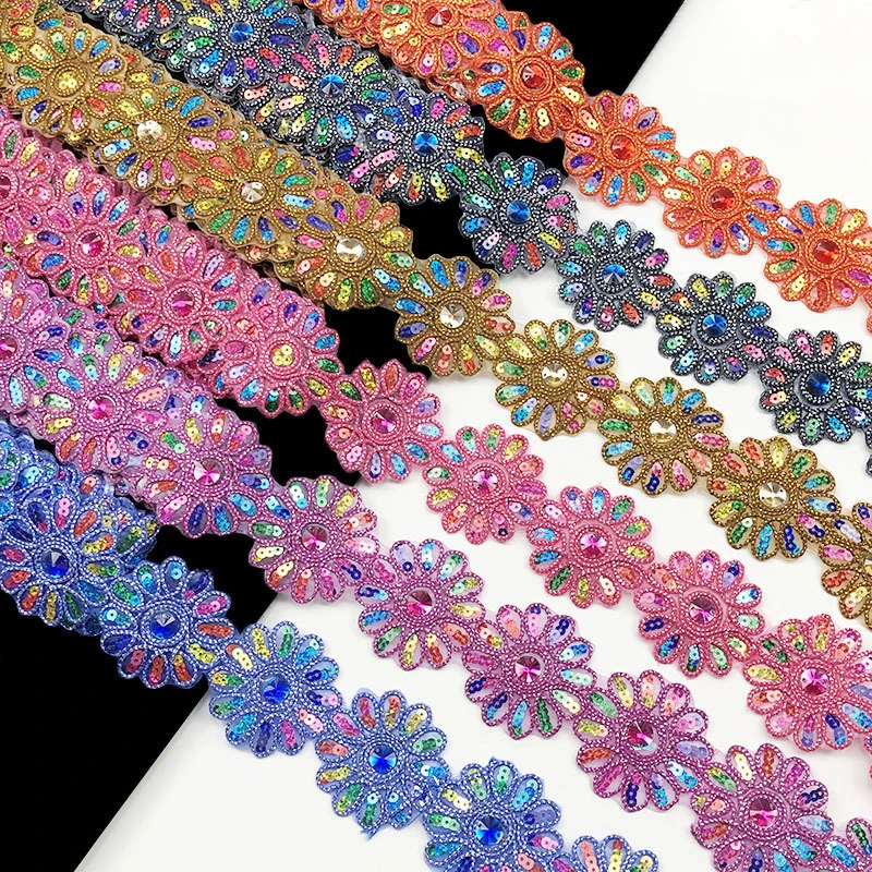 

4.5yards Traditional Vintage Lace African National Costume Style DIY Sewing Craft Handmade Accessories Creative Colorful Props