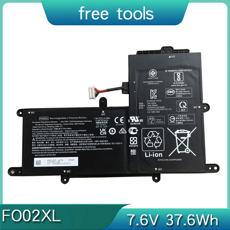 НОВЫЙ аккумулятор FO02XL 7 6 37 Втч для ноутбука HP Chromebook 11A NA0001NI NA0002MU NA0006MU NA0036NR TPN-DB0A