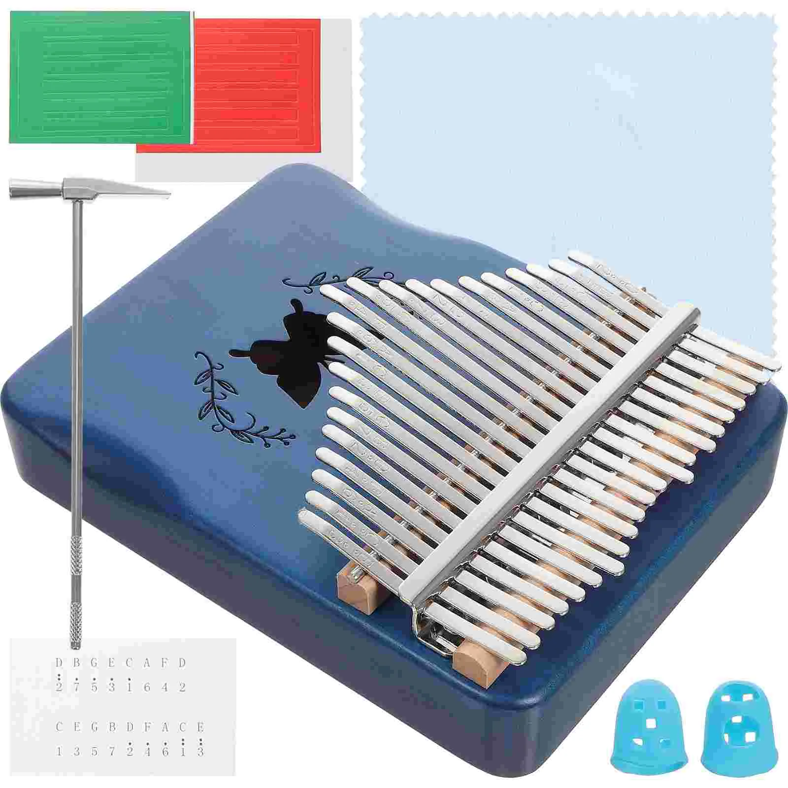 

21 Tone Thumb Piano Wooden Square Mbira Portable Music Instrument Exquisite Kalimba