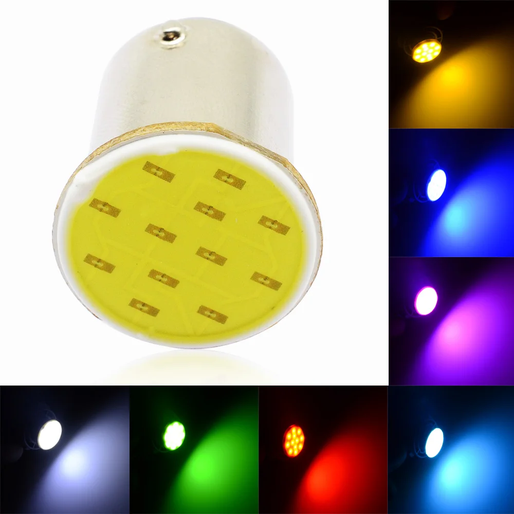 1 шт. BAY15D 1157 LED COB 7000K 12 SMD В сверхъяркая Светодиодная лампа BA15S 1156