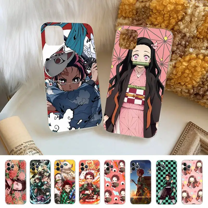 

kimetsu Phone Case Silicone Soft for iphone 14 13 12 11 Pro Mini XS MAX 8 7 6 Plus X XS XR Cover