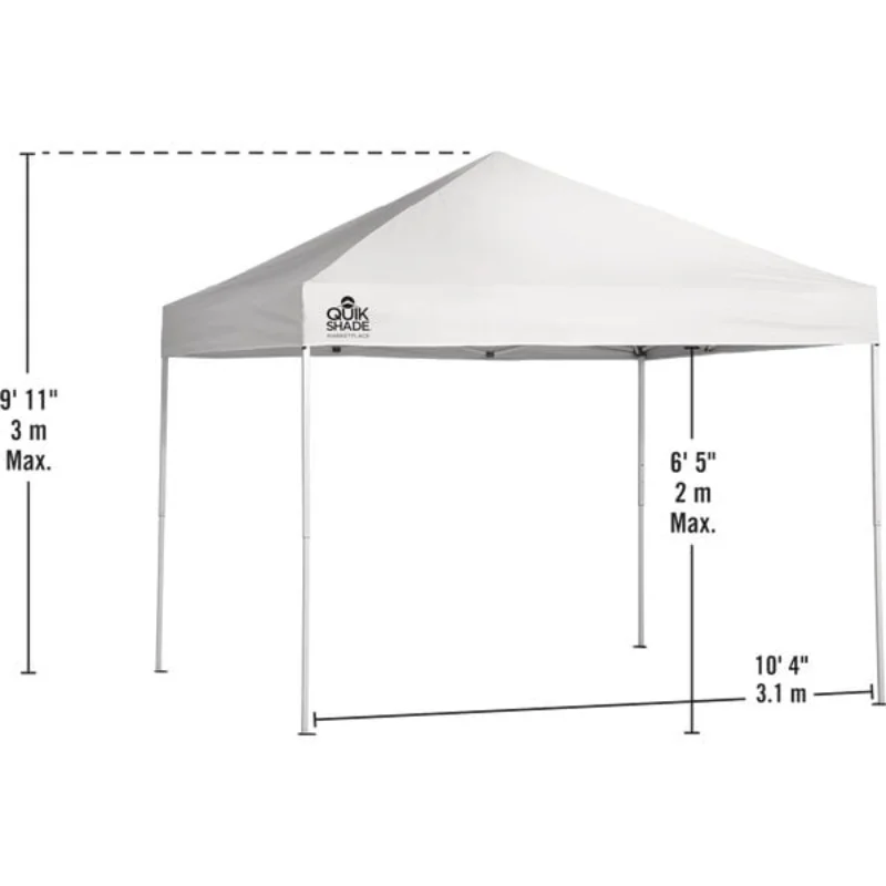 Quik Shade Marketplace 10 Ft. x 10 Ft. White Aluminex Fabric Canopyparty tent  shed  pergola
