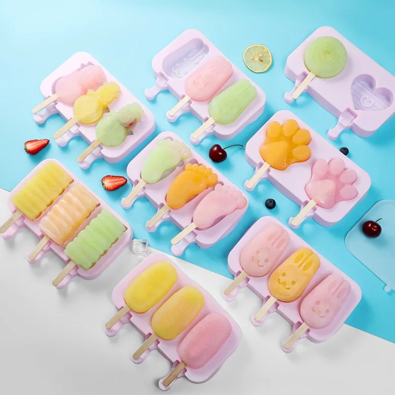 

Healthy Silicone Ice Cream Mold Easy Popsicle Mold Reusable Ice Cream Bar Pop Molds For DIY Making Summer Favorites