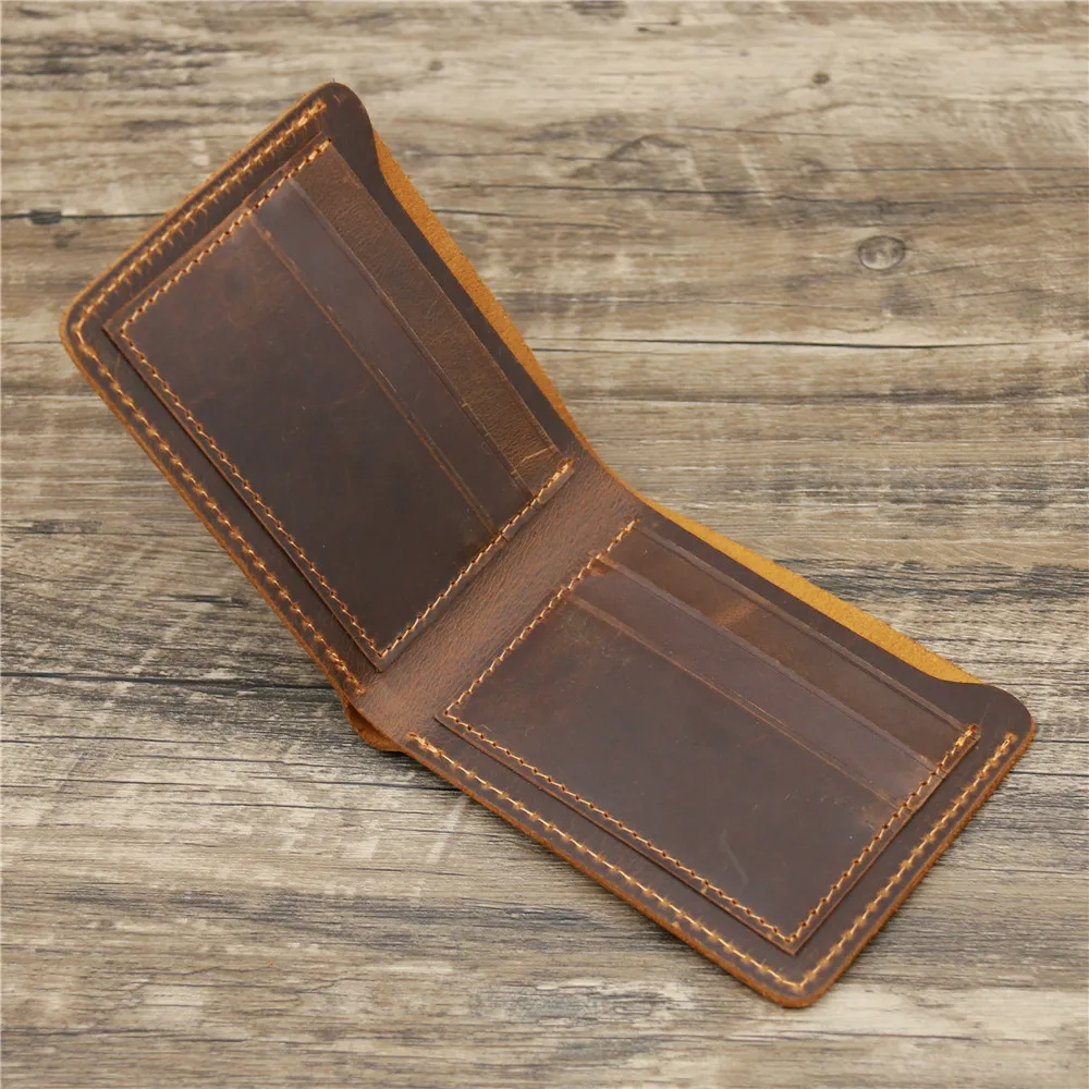 Vintage Card Holder Men Genuine Leather Credit Card Holder Small Wallet Money Bag ID Card Case Mini Purse For Male