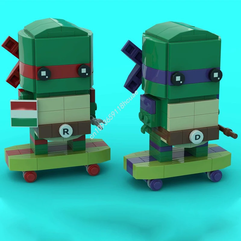 Фото 252 шт. MOC Raphael Donatello Brickheadz модель строительные блоки идея креативные игрушки ремесло дети кирпич рождественские подарки №1