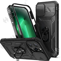 huikai case for iphone 13 12 11 pro max xs max se 2022 case heavy duty with camera 360 degree rotate kickstand shockproof cover