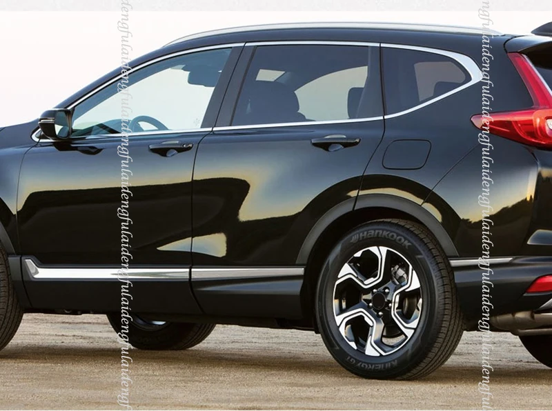 Накладки на боковые двери из ABS-пластика с хромированной отделкой для Honda CRV CR-V 2017-2021 (комплект из 6 штук).