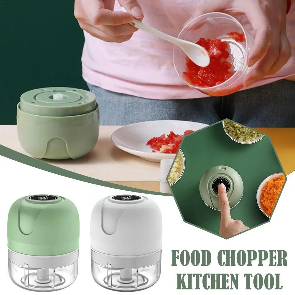 

100/250ml Mini Usb Wireless Electric Garlic Masher Food Grinder Chopper Kitchen Meat Chili Tools Vegetable Press Mincer T7c7
