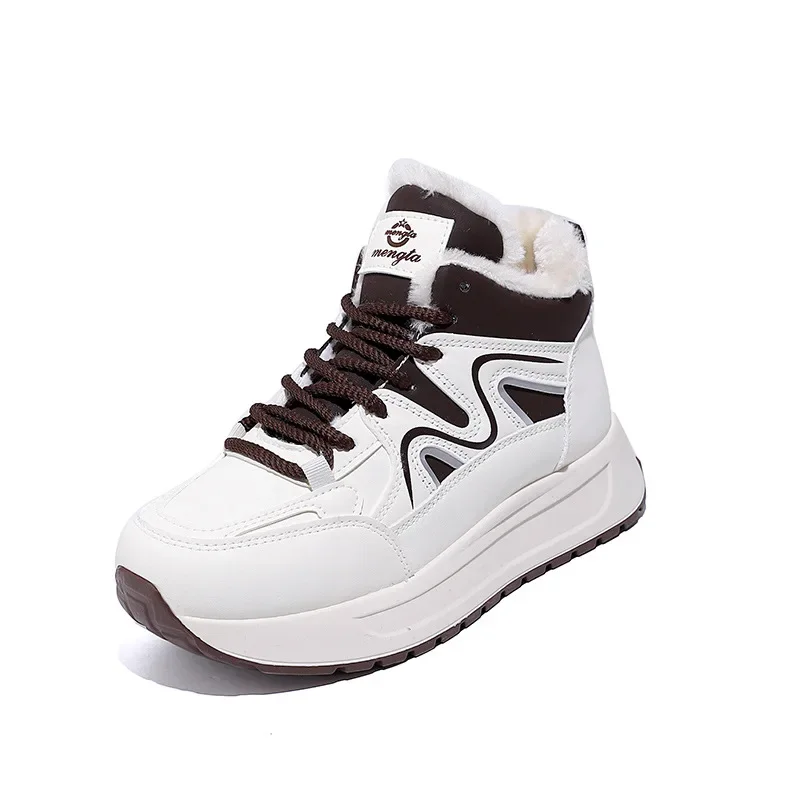Зимние ботинки женские кроссовки новые зимние ботильоны на толстой подошве