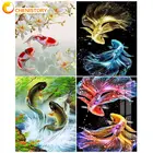 Картина из страз 5D CHENISTORY, Набор для вышивки крестиком сделай сам, для ловли карпа, рыбы, мозаика из страз, домашний декор, подарок, алмазная вышивка