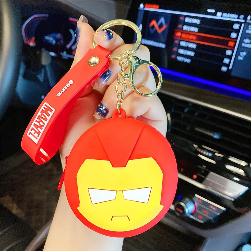 

Disney's New Marvel Iron Man Keychain Cartoon Cute Coin Purse Fashion Couple Pendant Car Keychain Multifunctional Coin Pocket