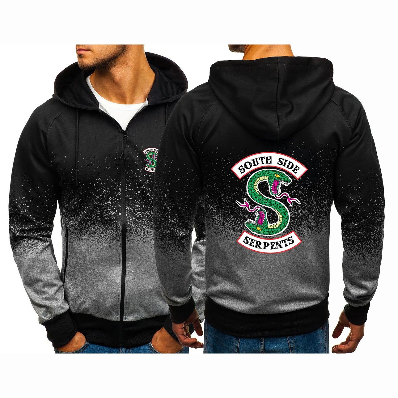 

Riverdale Southside Serpents 2023 Men's New Jacket Print Casual Harajuku Gradient Coat Sweatshirts Zipper Hoodies Tops Clothing