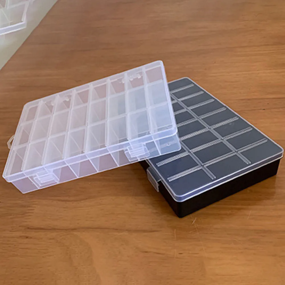 

Craft Storage Box Hard Plastic Organizer Plastic Slot 24 Grids Adjustable