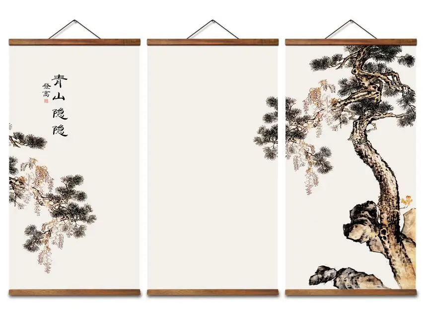 Декоративные настенные постеры MT0372 в китайском стиле с изображением пика замка