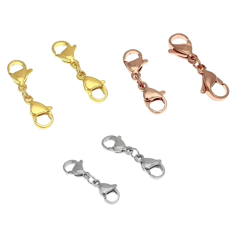 

10x двойной соединитель в форме когтя, маленькая фотоблестящая застежка для ожерелья «сделай сам», украшение ручной работы