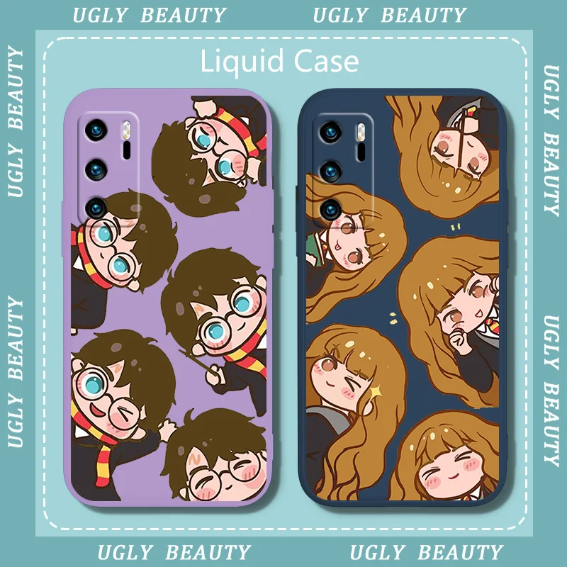 

Cute Potterr Protagonist Harryy Phone Case For Huawei P20 P20 PRO LITE 2019 P30 LITE PRO P40 P50 PRO LITE P SMART Liquid Rope