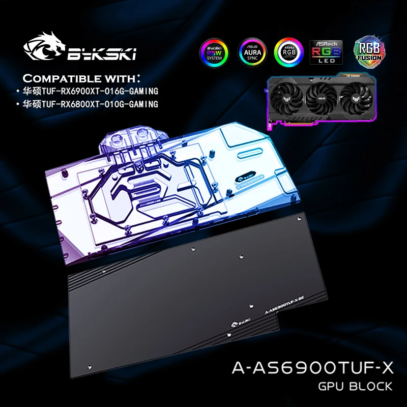 

Bykski GPU Water Block For ASUS TUF RX6900XT RX6800XT O16G GAMING/ROG SIRIX LC RX6800XT GAMING/TUF RX6800 016G GAMING Video Card