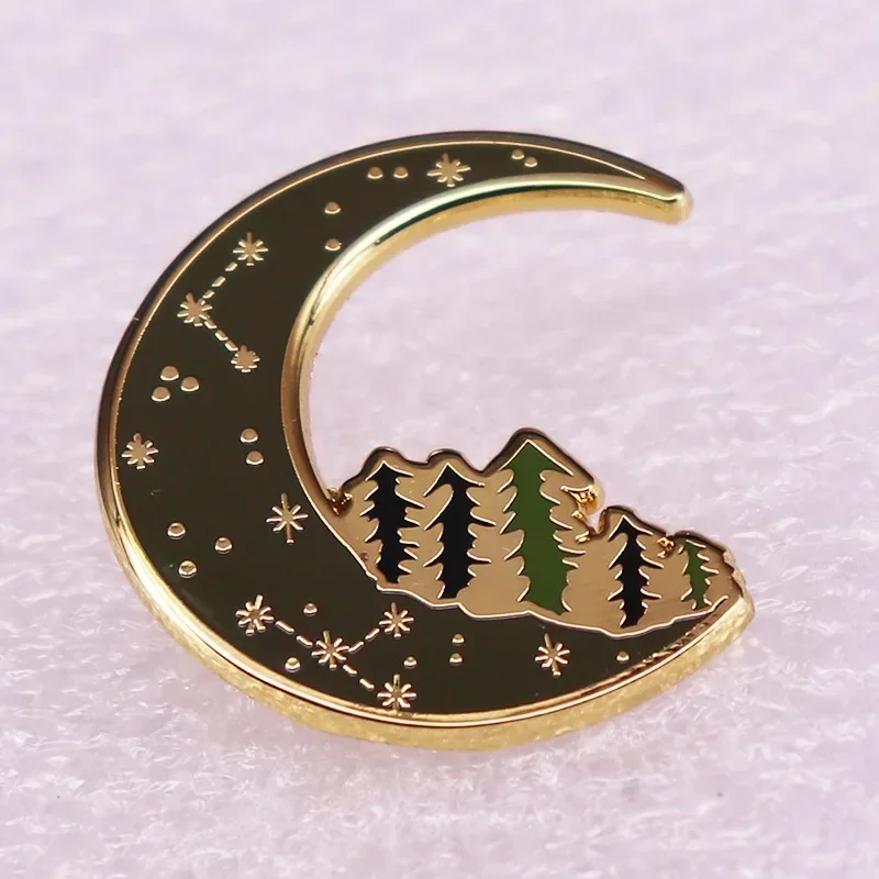 

Forests on The Moon Metal Enamel Clothes Hat Bag Coats Lapel Badge Brooch Pin