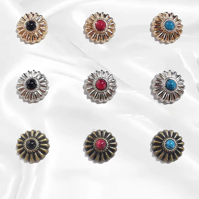 

Metal DIY Crafts Leather Bags Rivets Zinc Alloy Turquoise Screw Rivets Hardware Decor Nail Buckles