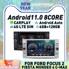 Carplay 8 + 128 ГБ Android 11 Автомобильный мультимедийный плеер для Ford Focus 2 Ford Fiesta Mondeo 4 C-Max S-Max Fusion Transit Kuga GPS радио
