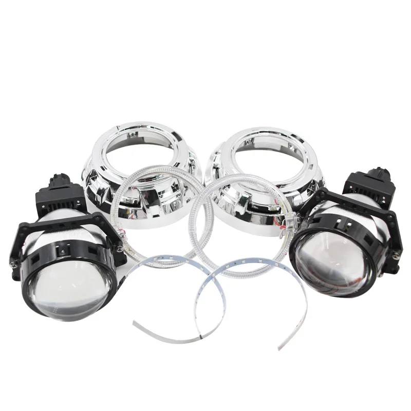 DAO Car Angel Eyes Универсальный H1Bulb Hi Low Beam Биксеноновые светодиодные линзы проектора