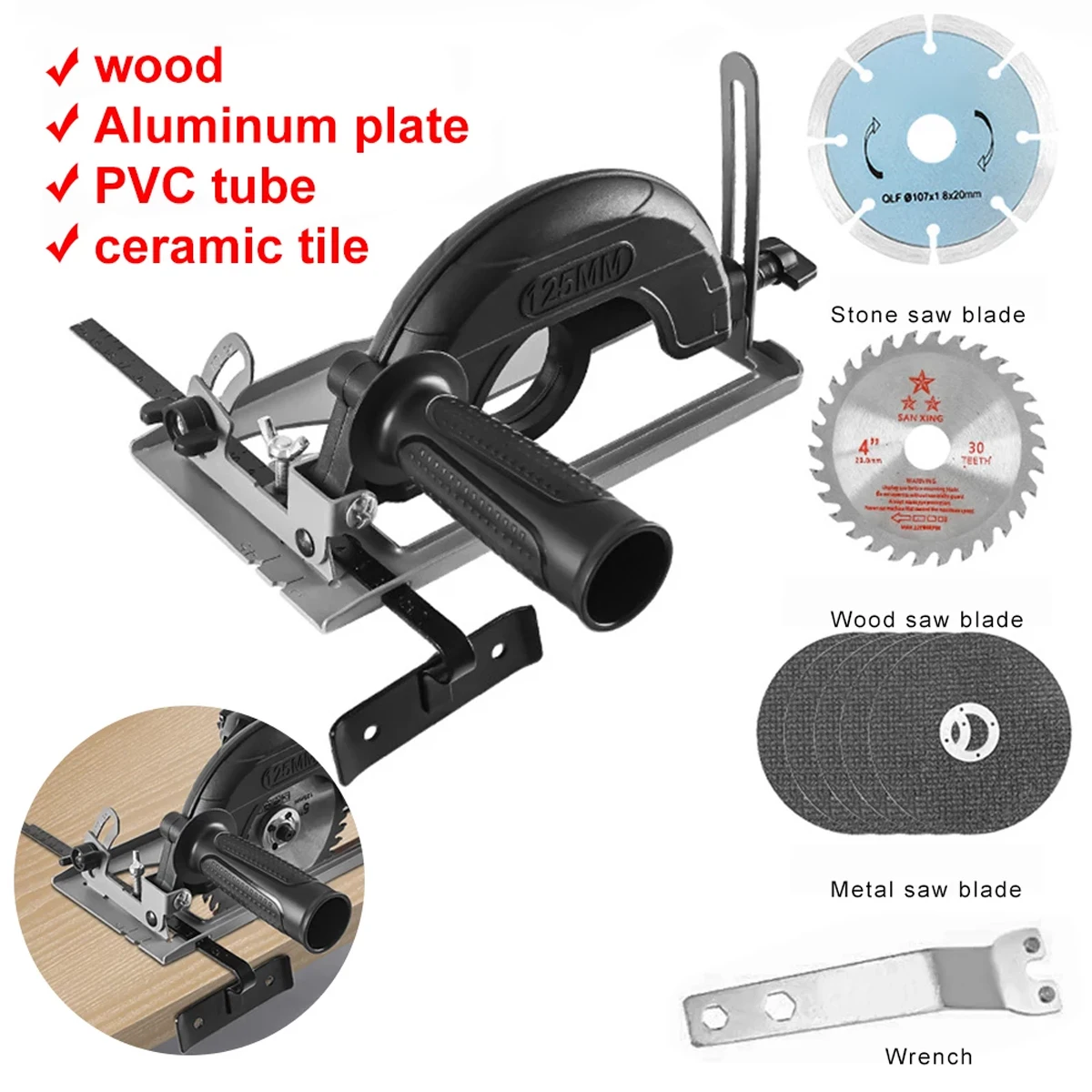 

Angle Grinder to Cutter Support Hand Angle Grinder Converter to Cutter Bracket Woodworking Table Tool For 100-125 Angle Grinder