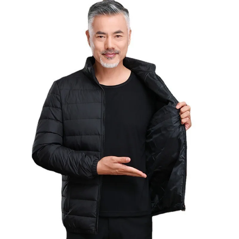 New Casual Men's Lightweight Padded Clothes middle-aged and elderly short plus size padded jacket Men's winter jackets parkas