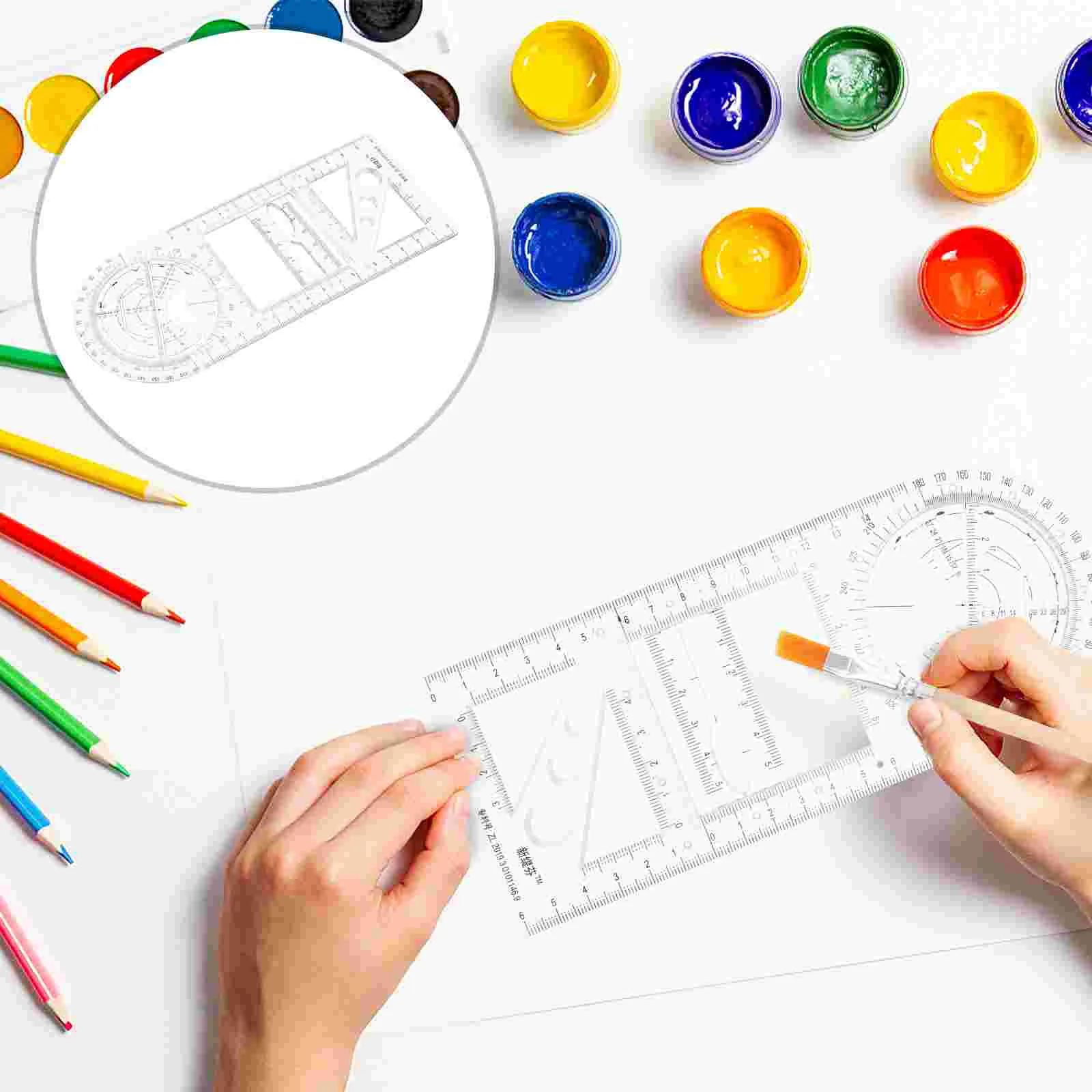 

Students Geometric Drawing Ruler Measuring Draft Ruler for Junior High School