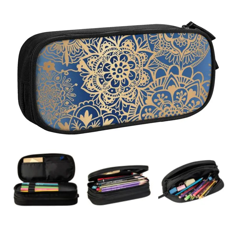 Case For Boys Gilrs Large Storage Buddhism Flower Pen Bag Bo