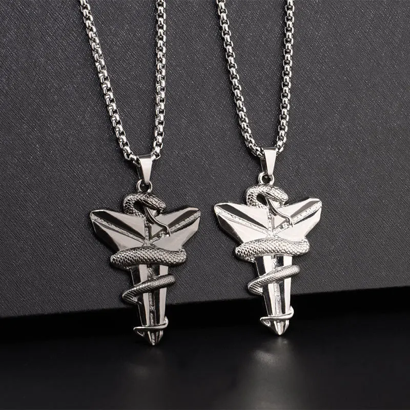 

Модное винтажное памятное ожерелье с кулоном в виде черной мамбы и змеи для мужчин и женщин, религиозные украшения в стиле хип-хоп, подарки на годовщину