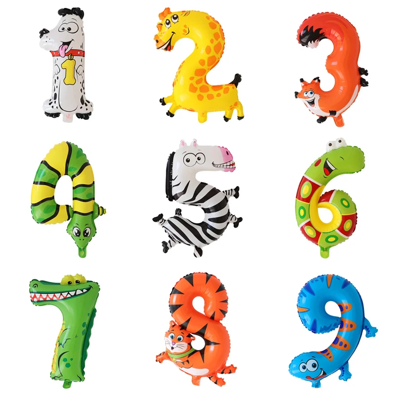 Набор воздушных шаров из фольги с цифрами 0-9 6 шт.