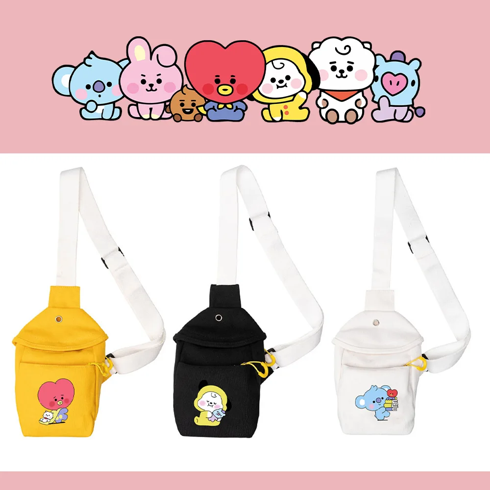 

BT21 кавайная мультяшная серия креативная и милая высококлассная женская сумка через плечо простая и свежая Повседневная Студенческая сумка через плечо в подарок