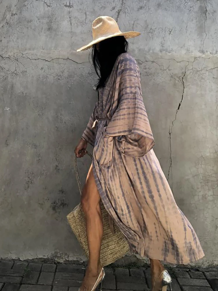 Пляжная накидка в стиле оверсайз с принтом змеиной кожи летнее винтажное кимоно