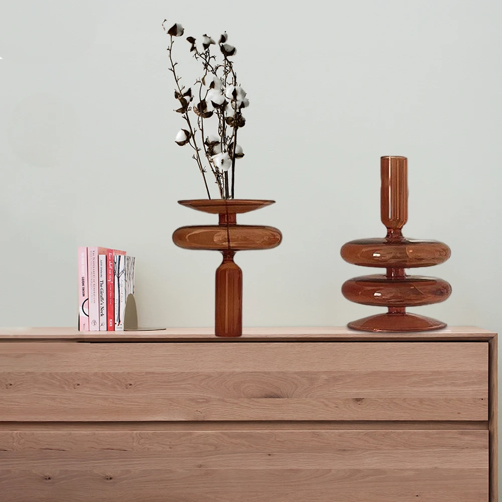 S Flower Vases Taper Candlestick Creative Flower Pots For Wedding Home Modern Living Room Decor Gift