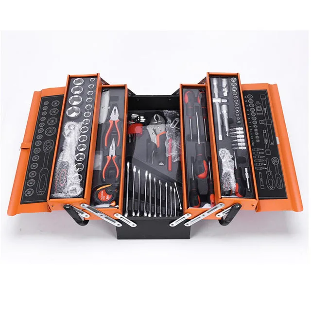

85pcs Professional Metal Cases Storage Packing Home Use General Household Maintenance Hand Tool Kit Diy Tool Box Set