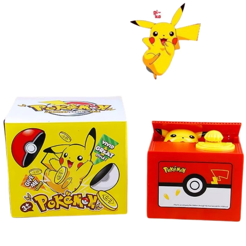 

Pokemon Action Figure Pikachu Creative Cute Piggy Bank Anime Money Saving Jar Children's Toys Birthday Christmas Gifts