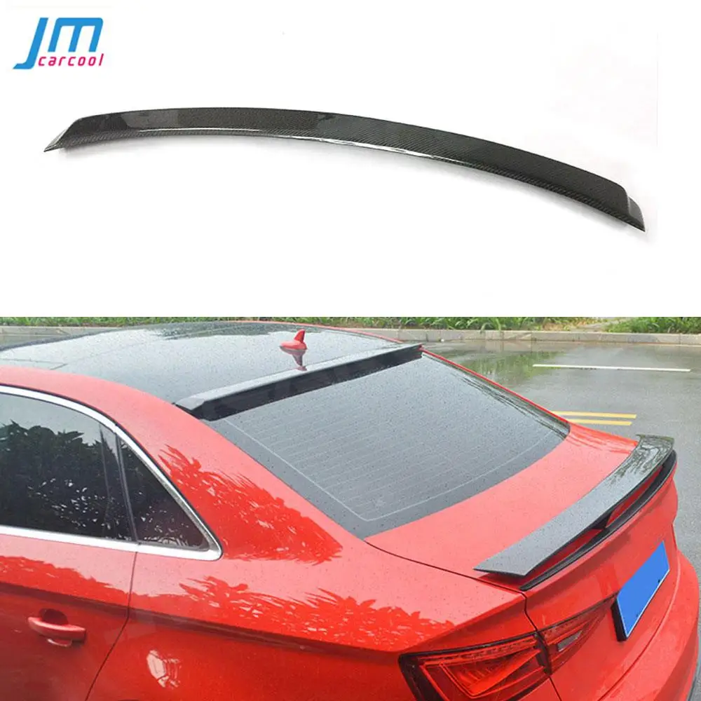 

Carbon Fiber / FRP Car Rear Roof Spoiler Back Window Trim Cover Wings for Audi A3 S3 RS3 Sedan 4 Door 2014 - 2018